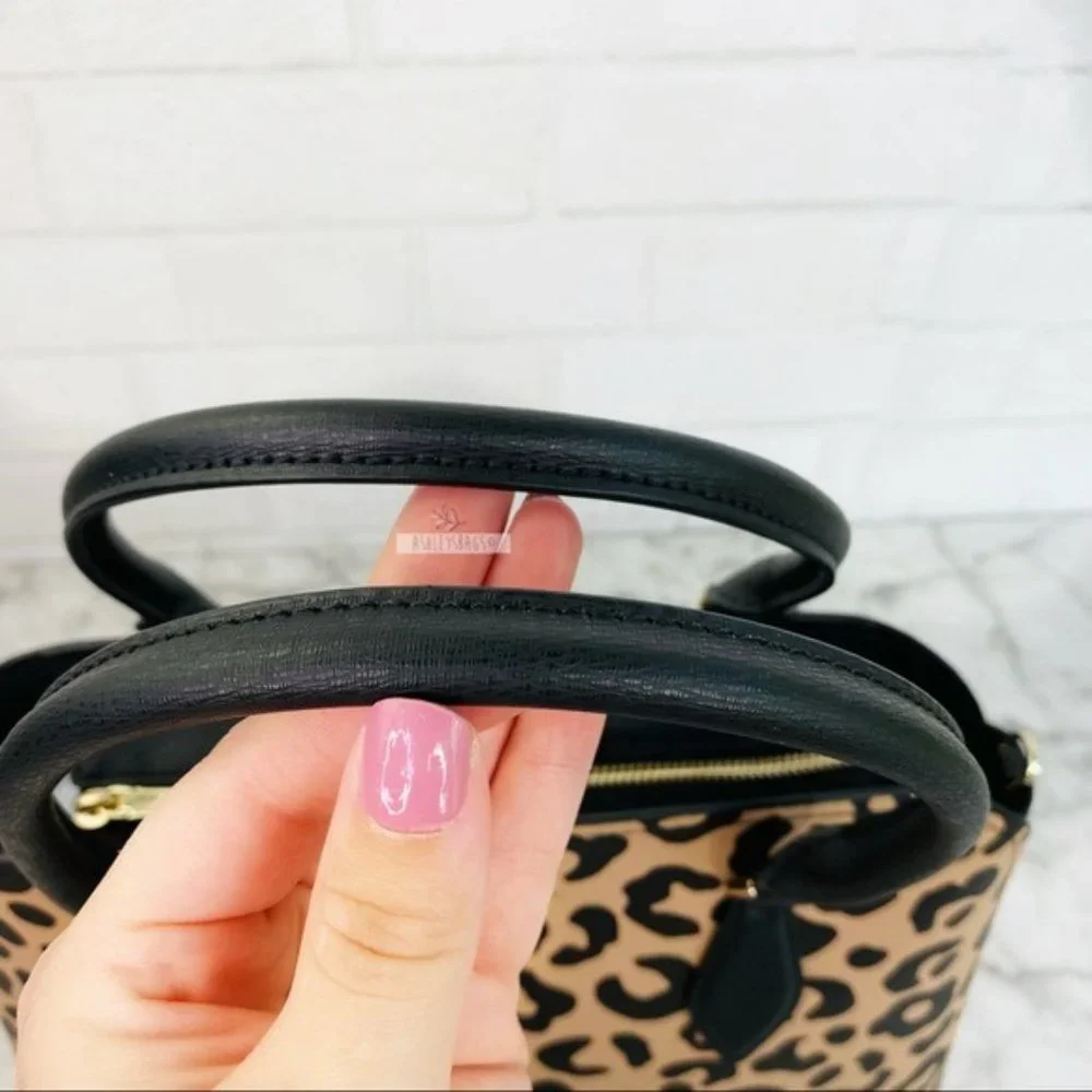 Kate Spade Darcy Leopard Cheetah Large Satchel Tote Crossbody